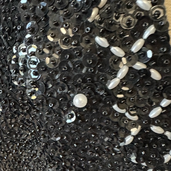 Vintage Y2K Black‎ Beaded Sequin Vest Glam Party Size L - Picture 8 of 10